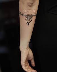Ornamental Armband Tattoo On The Left Forearm Arm Band Tattoo Tattoos Henna Tattoo Designs