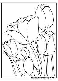 Satisfy your yen for tulip flower coloring! Tulip Coloring Pages Updated 2021