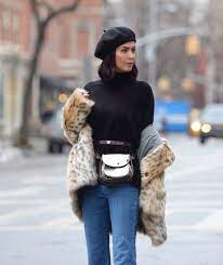 Winter Style This Is A Crossbody Bag Made Into A Belt Bag Beltbag Winterfashion Winterstyle Streetstyle Fauxfur Leopardprint Beret Cashmere Nyc S