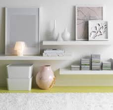 Floating White Shelves From Ikea Use Under Wall Mounted Tv For Cable Box Etc Instead Of A Table Ikea Wall Shelves Ikea Living Room Ikea Lack Shelves