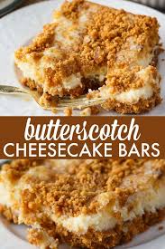 Butterscotch Cheesecake Bars Recipe Butterscotch Recipes Savoury Cake Desserts