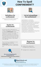 Meaning of confinement in english. How To Spell Confinement And How To Misspell It Too Spellcheck Net