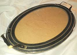 Bronz Eskitme Oval Nakis Tepsisi Nakis
