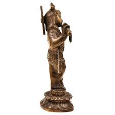 Therefore, he always keeps the flute with him. Krishna Standing Playing Flute Home Decoration Statue