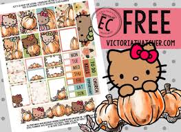 Victoria Thatcher Free Printable Planner Stickers Fall Hello Kitty Lovely Planner