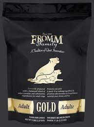 Beef, pork meat meal, peas, lentils, chickpeas, potatoes, dried tomato pomace, dried egg product, pork liver, pork fat (preserved with mixed tocopherols), salmon oil (preserved with mixed tocopherols), flaxseed, lamb, cheese. Fromm Gold Life Stage And Lifestyle Dry Recipes Fromm Family Foods
