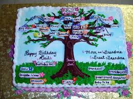 Birthday Cake For Grandma And Granddaughter Family Tree Cake Family Reunion Cakes Family Tree Cakes Tree Cakes