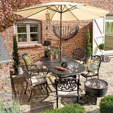 58.66 lx 35.04 w x 29.45 h bench: Buy Mortimer Metal Oval Garden Dining Set 3m Parasol Black 6 Seats Online At Cherry Lane