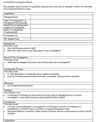 Workplace Investigation Report Template Report Template Investigations Best Templates