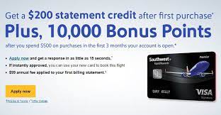 Again, you'll earn the same 3x points on dining and takeout for the first year and 2x points on all southwest purchases. New Southwest Credit Card Offer 200 Statement Credit Plus 10 000 Points Points With A Crew
