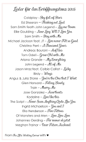 Die Schonsten Hochzeitslieder Fur Den Eroffnungstanz 2015 Hochzeitsblog The Little Wedding Corner