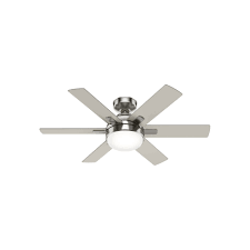 Some of the most reviewed products in hunter ceiling fans are the hunter channing 54 in. Hunter 50721 Brushed Nickel Hardaway 44 6 Blade Led Ceiling Fan With Remote Control Lightingdirect Com