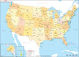 This map shows a combination of political and physical features. Usa State Capital And Major Cities Wall Map By Maps Of World