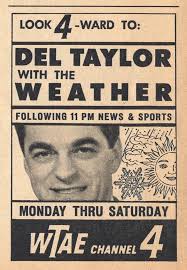 1962 WTAE PITTSBURGH TV NEWS AD ~ DEL TAYLOR WEATHER REPORTER