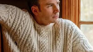 Chris Evans Cable Knit Sweater Pattern Chris Evans Knives Out Sweater  Pattern Chris Evans Knives Out