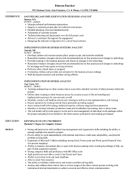 implementation business analyst resume
