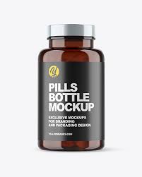 Download Amber Fish Oil Bottle Mockup In Jar Mockups On Yellow Images Object Mockups PSD Mockup Templates
