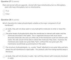 Check spelling or type a new query. Question 27 3 Points Plant And Animal Cells Are Chegg Com