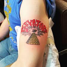 The crisp, clear articulation of the spruce top combines with the darker, richer tones of the mahogany back and sides; 13th Floor Elevators Drum Head Logo By Benton At Vigilante Tattoo Rochester Ny Tattoos