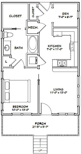 22x32 House 1 Bedroom 1 Bath 704 Sq Ft Pdf Floor Plan Etsy Guest House Plans One Bedroom House 1 Bedroom House Plans