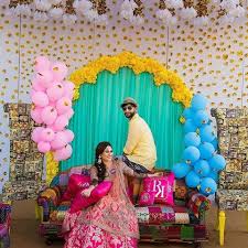 The Doli Diary Planned Richa And Kushal S Kitschy Mehndi Ceremony Seventy By Two Indian Wedding Decorations Beautiful Wedding Decorations Mehndi Decor