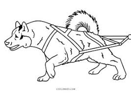 Color the kid driving her sleigh and dogs through the snow! Printable Dog Coloring Pages For Kids