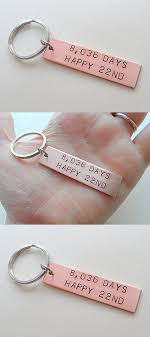 22nd anniversary gift meanings copper is a really powerful metal and it is used to promote healing. Copper Tag Keychain Hand Stamped With 8 036 Days Happy 22nd Keychain For 22 Year A Year Anniversary Gifts Copper Wedding Anniversary Mens Anniversary Gifts