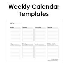 Blank weekly calendars printable for you to help memorizing and recording your important appointments! Weekly Calendar Printable Free