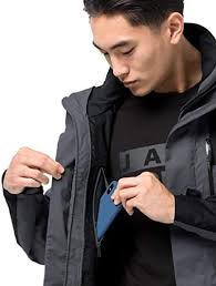 JACK WOLFSKIN MENS JASPER FLEX WATERPROOF JACKET EBONY (SMALL)-Freehip.co.kr