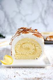 Lemon Meringue Roulade Swiss Roll Del S Cooking Twist Recipe Lemon Dessert Recipes Easy Orange Pound Cake Meringue Roulade