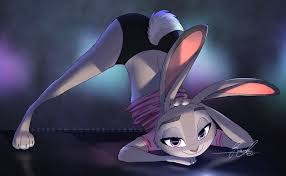 110761 - safe, artist:relaxableart, judy hopps (zootopia), lagomorph,  mammal, rabbit, anthro, disney, zootopia, 2021, arm fluff, bottomwear, butt,  cheek fluff, claws, clothes, ear fluff, eyebrows, eyelashes, face down ass  up, female, fluff,