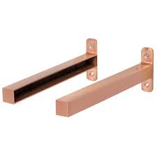 Influenced by simpler times, this decorative shelf bracket is the perfect detail for any traditional theme. Form Brushed Copper Effect Shelf Brackets D 295mm Rooms Diy At B Q Shelf Brackets Copper Shelf Copper Shelf Brackets