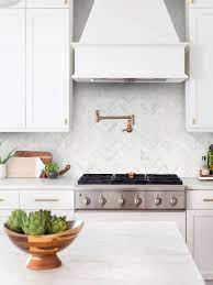 The wide range of white kitchen backsplash tiles is a good idea to characterize. White Modern Marble Chevron Backsplash Tile Backsplash Com