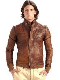 Mens Unique Convertible Sleeves Brown Biker Style Real Leather Jacket Sale Leather Jacket Leather Jacket Men Real Leather Jacket