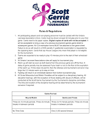 Scott Gerrie Tournament Rules