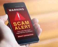 Image of phone with a robocall alert