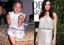 Unlulerin Kucukluk Halleri Cocukluk Fotograflarina Ornek Olarak Angelina Jolie Ve Kucuklugu Kadinca Fikir Angelina Jolie The Dress Unluler