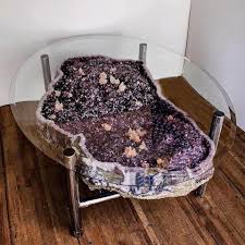 Wowzers Who Else Is In Love With This This Incredible Amethyst Table I Can T Get Enough Of These Pho Crystal Furniture Crystals In The Home Crystal Decor