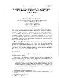 In exchange for the money you have deposited in the savings account, the bank will offer you a return in the form of interest or profit. Pdf Doctrine Of Laches And Its Application In Actions Founded On Contract In Malaysia