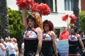 Men Cheerleading During The Long Beach Lesbian And Gay Pride Parade 2012  Stock Photo, Picture and Royalty Free Image. Image 13789575.