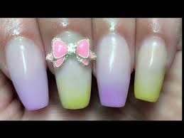 Diseño de uñas en colores pastel youtube. Ombre En Tonos Pastel Difuminado Acrilicos By Insanity Nails