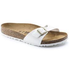 Birkenstock Arizona White Leather Madrid Birko Flor Patent Patent White In 2020 Birkenstock Madrid Birkenstock Sandals Birkenstock Madrid White