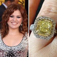 Kelly Clarkson S Canary Yellow Engagement Ring Https Www Facebook Com Spitzjewelers Celebrity Engagement Rings Celebrity Wedding Rings Fine Engagement Rings