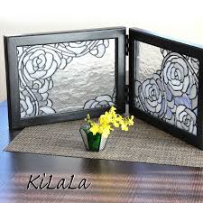 楽天市場 ステンドグラス ミニ衝立 アラベスク 白 ステンドグラス shop 煌lala stained glass glass decor