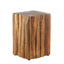 Simple log coffee table tree stump furniture. Log Block Side Table
