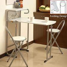 Folding kitchen table and chairs set. Folding Dining Kitchen Table Dining Set 3 Piece Metal Frame Bar Dining Room Table Wish