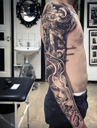 5,940 likes · 28 talking about this · 215 were here. Attractive Black Ink Archangel Michael Tattoo On Man Left Half Sleeve