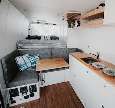 Grey Linens Cushion Covers Birch Countertop From Ikea No Stain Waterlux Sealan Van Conversion Interior Sprinter Van Conversion Layout Van Conversion Layout