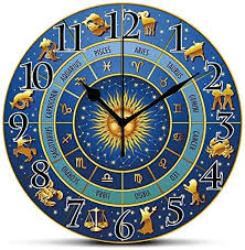 From an astrological point of the view, the moon sets the emotional tone as it transits through the zodiac signs. Amazon Com Silent Wall Clock Astrology Wheel Of Astrological Signs Names And Dates With Moon Sun In Middle Decorative Blue Light Blue And Gold Non Ticking Wall Clock Desk Clock For Office Home Decor 9 5 Inch