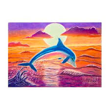 How to draw sunset scenery with dolphins | step by step dolphin drawing for beginners dolphin drawing easy sunset a time lapse video showing how i drew an ocean sunset in coloured pencils. Dolphin At Sunset Drawing By Melanie Nadeau